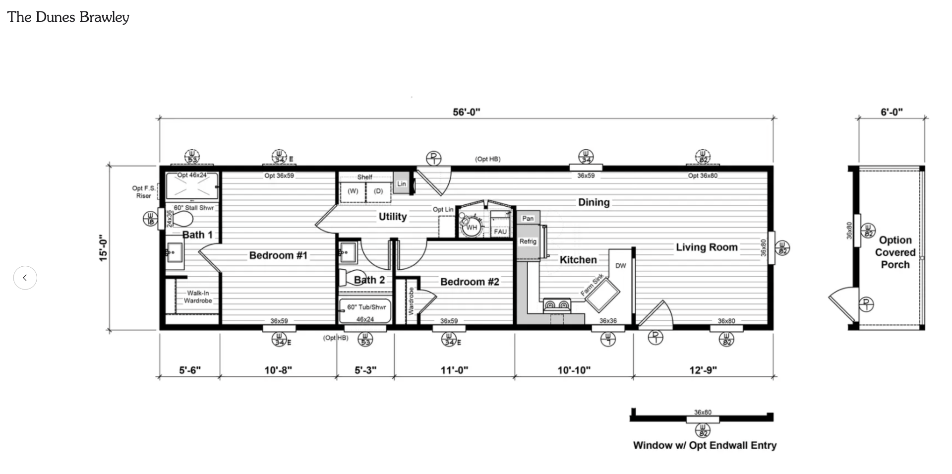 Plan 3 floor plan — 2 bed 2 bath 840 sq ft